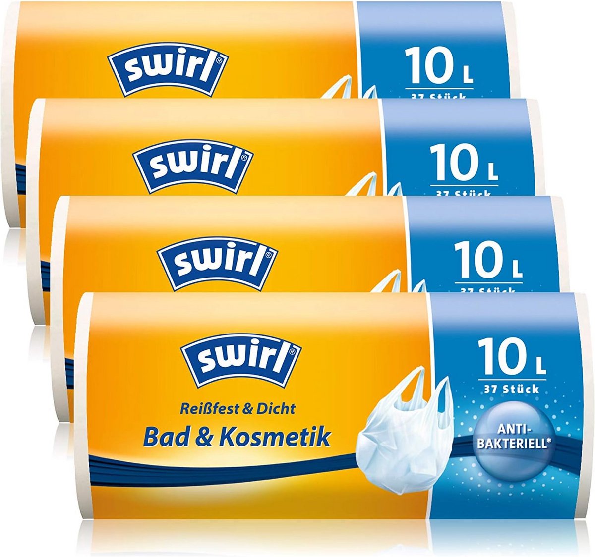 Witte Afvalzakken 10 Liter - Antibacterieel & Extra Voordelig Pakket (4 Rollen)