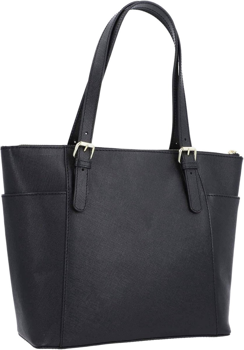 Leren Shopper Tas voor Dames - Zwarte Handtas met Ritssluiting