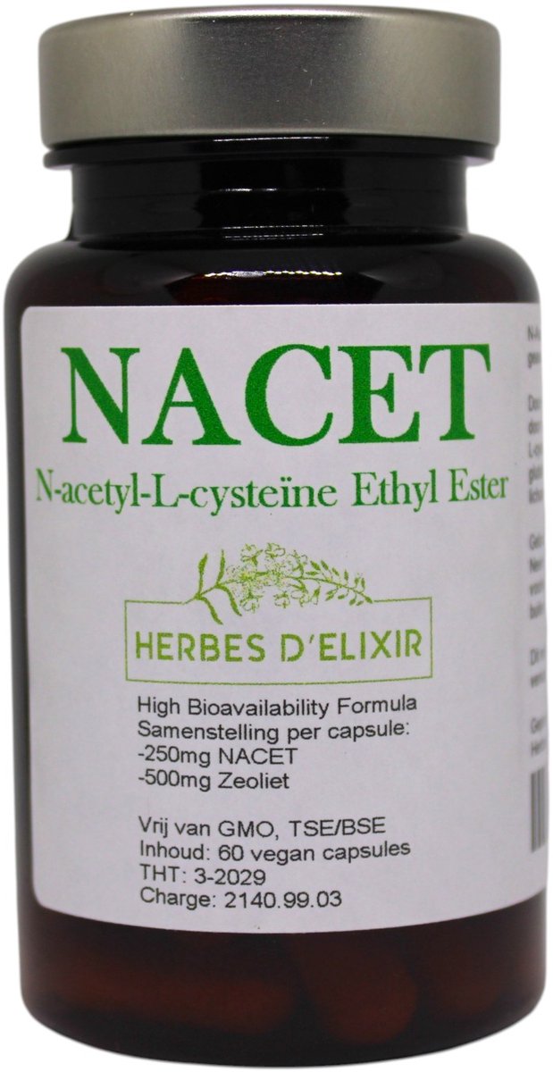 Herbes D'elixir NACET capsules - 250 mg - NAC Ethyl Ester - Vegan - 60 capsules
