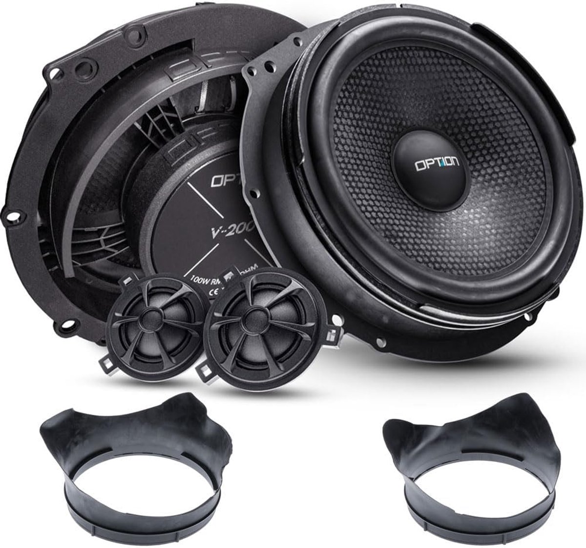Plug & Play Voorluidsprekerset voor VW T5 T6 – 2-weg Autospeakersysteem 100W RMS
