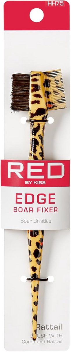 Professionele Edge Brush met Kam en Rattenstaart - 100% Natuurlijke Varkenshaar Borstel