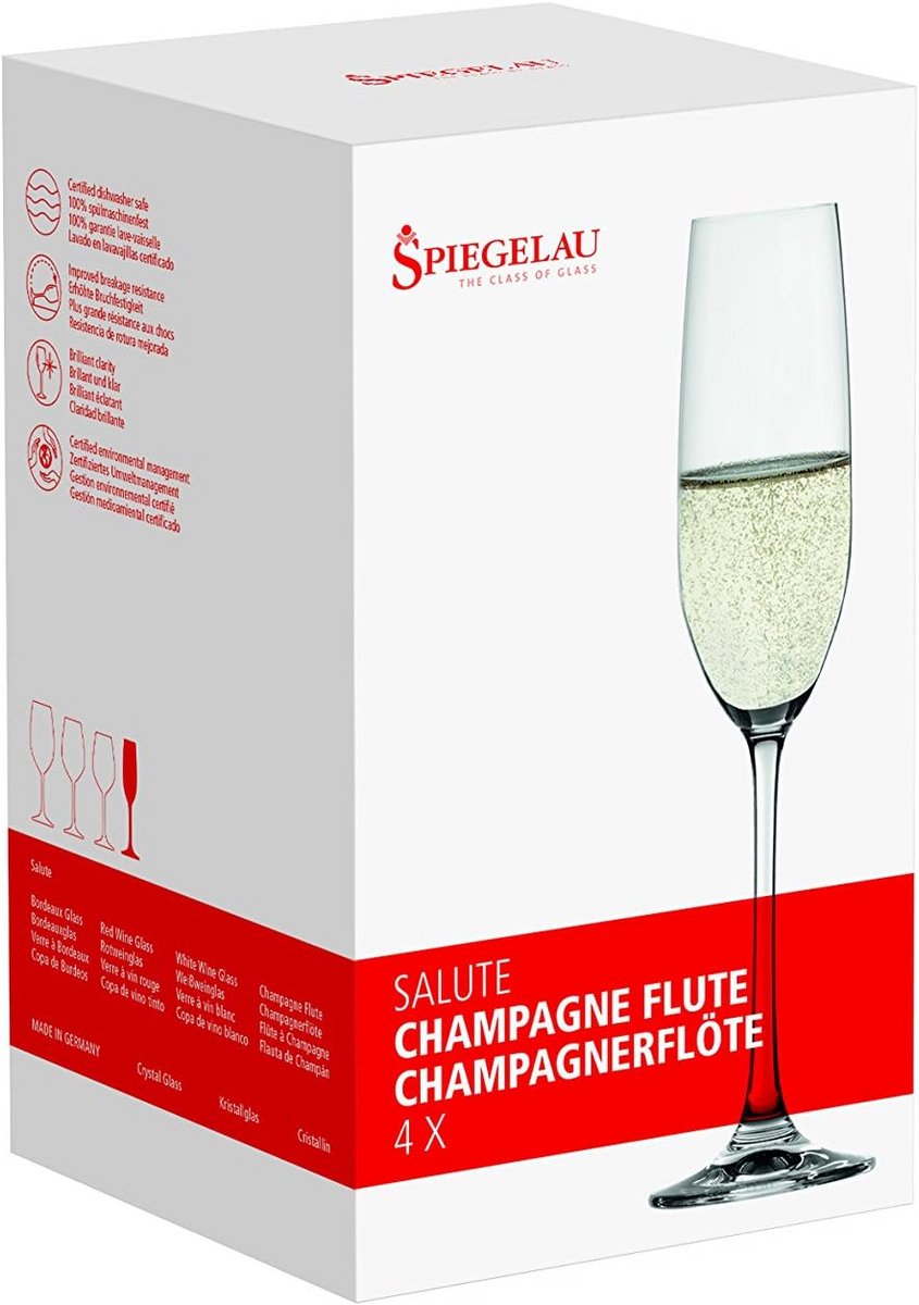 Luxe Champagneglazen Set van 4 - Kristalglas Flûtes - Hoogwaardig en Breekbestendig