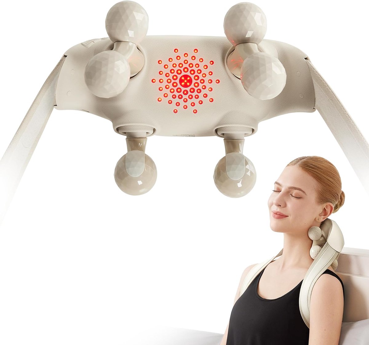 Shiatsu Nekmassageapparaat met Warmte en 6D Massagekoppen voor Ontspanning
