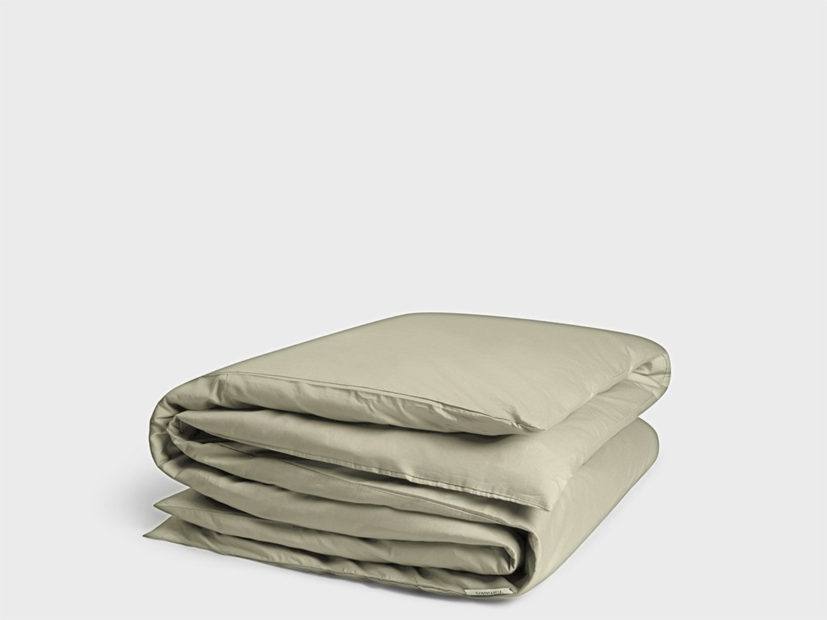 Yumeko dekbedovertrek katoen satijn light olive 200x200 (zonder slopen) - Bio, eco & fairtrade