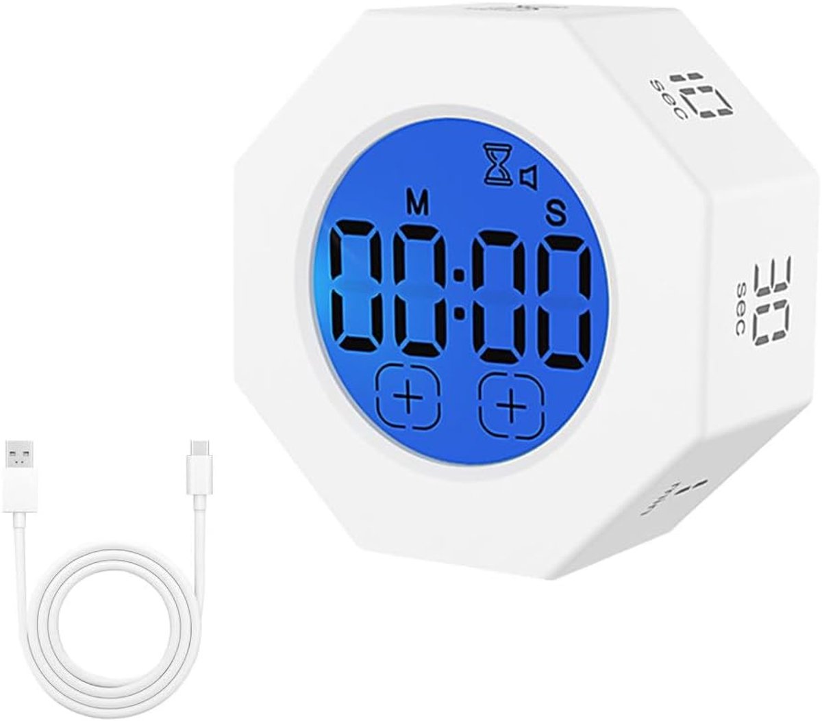 Digitale Flip Timer Kubus met LCD Scherm voor Pomodoro, Keuken en Studie