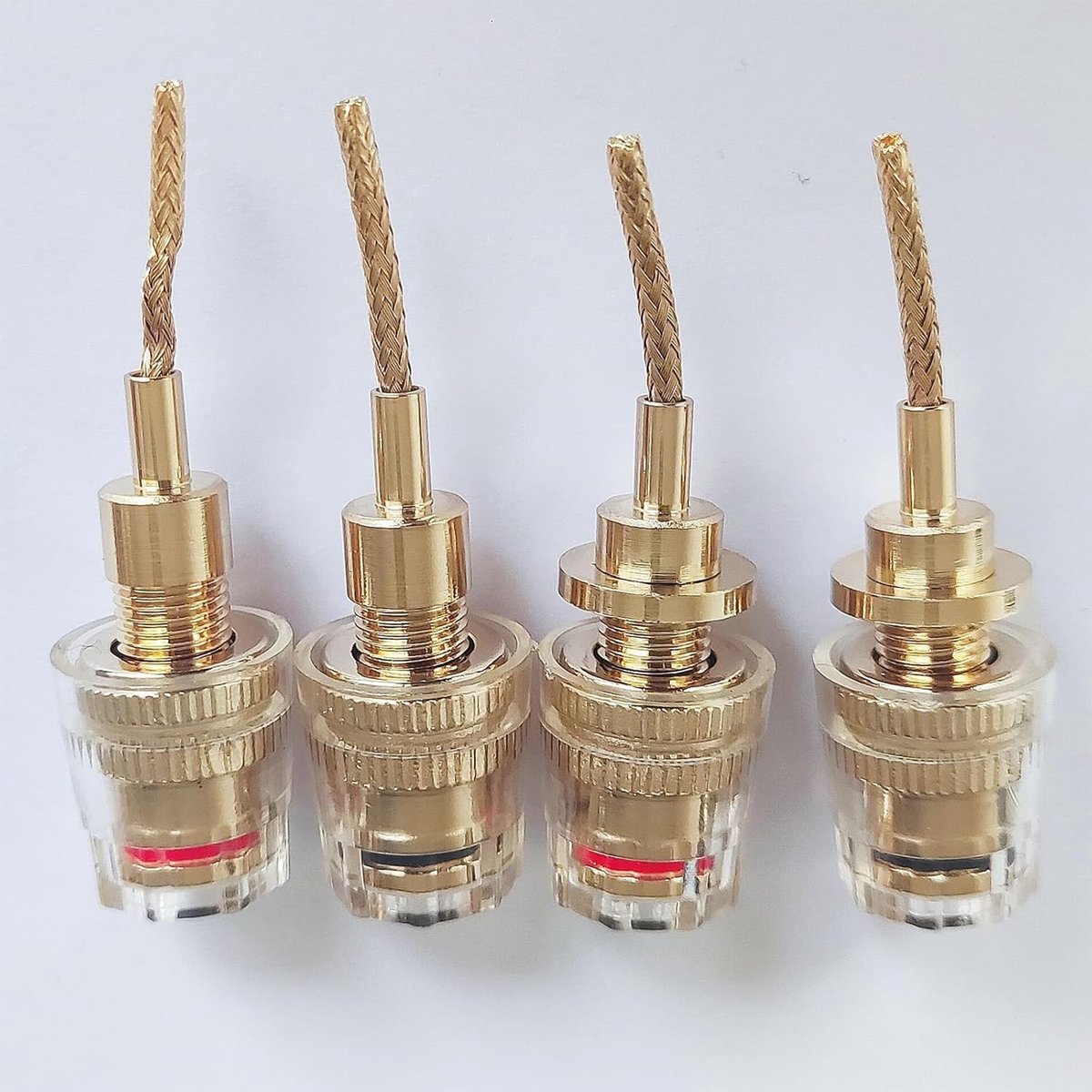 4x Banaanstekker Adapter 4mm naar 2mm Pin voor Hifi Audio Luidsprekerkabel