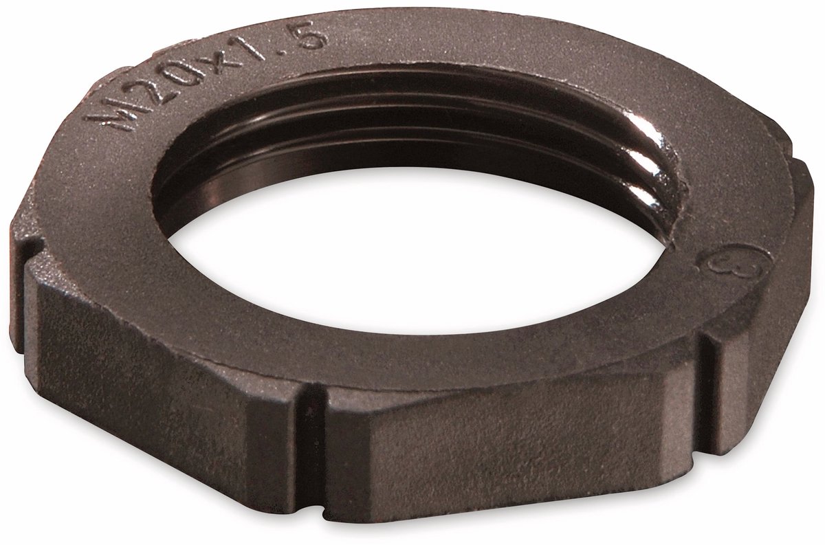WISKA contramoer, 10061783, M 25x1,5, metrisch, zwart