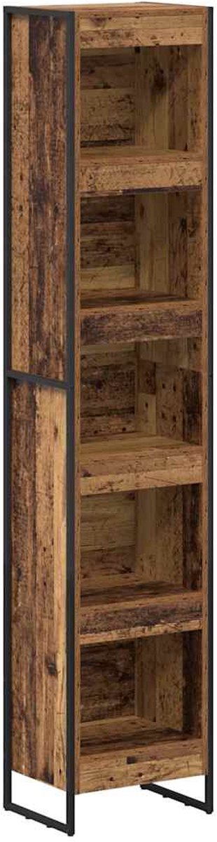 vidaXL - Boekenkast - Oud - Hout - 40 - x - 30 - x - 189,5 - cm - Bewerkt - hout