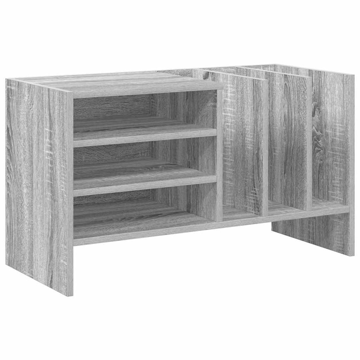 vidaXL - Platenkast - Grijs - Sonoma - 78,5 - x - 35 - x - 45 - cm - Bewerkt - hout