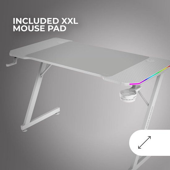 Ergonomische Gaming Bureau met ARGB LED Verlichting en XXL Muisoptrek van Merkloos — afbeelding 5