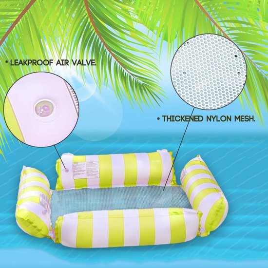 2-pack Opblaasbare Zwemhangmatten 4-in-1 Lounge Stoel voor Volwassenen en Kinderen van Merkloos — afbeelding 2