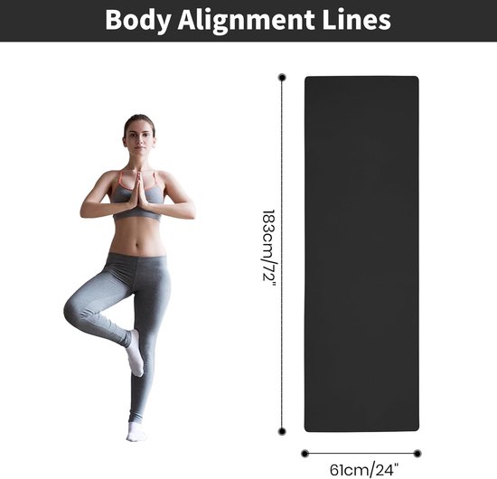 Antislip Yogamat 6mm Dik TPE - Milieuvriendelijke Fitnessmat met Draagriem voor Yoga, Pilates en Workout — afbeelding 2