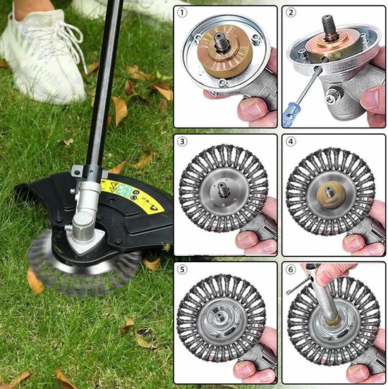 Effectieve Onkruidborstel voor Trimmers en Bosmaaiers - Draadborstel voor Mosverwijdering in Tuin en Opbrengst van Merkloos	 — afbeelding 5