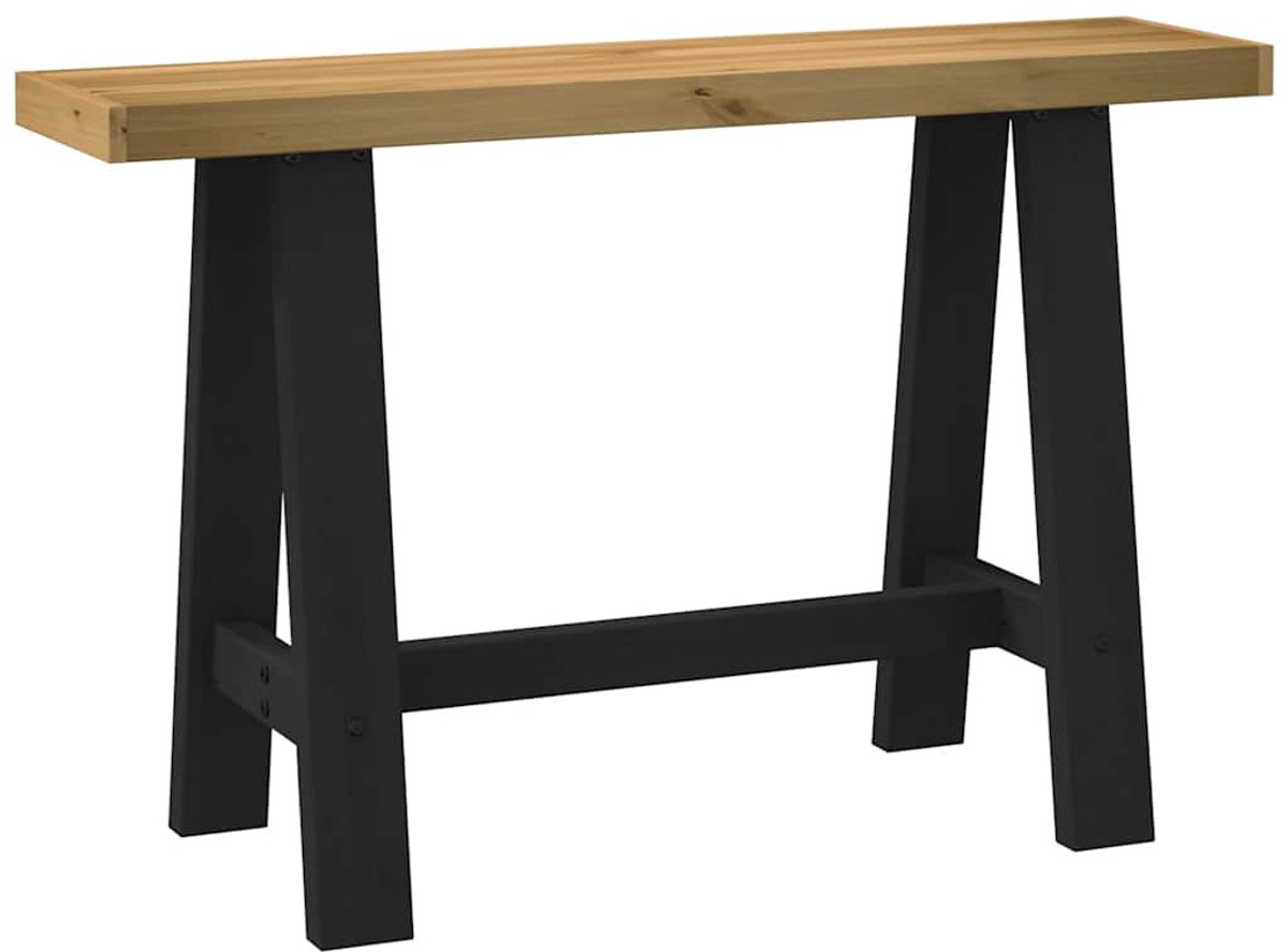 vidaXL Wandtafel - NOAIN - A-vormige - poten - 120x30x75 - cm - massief - hout Bruin