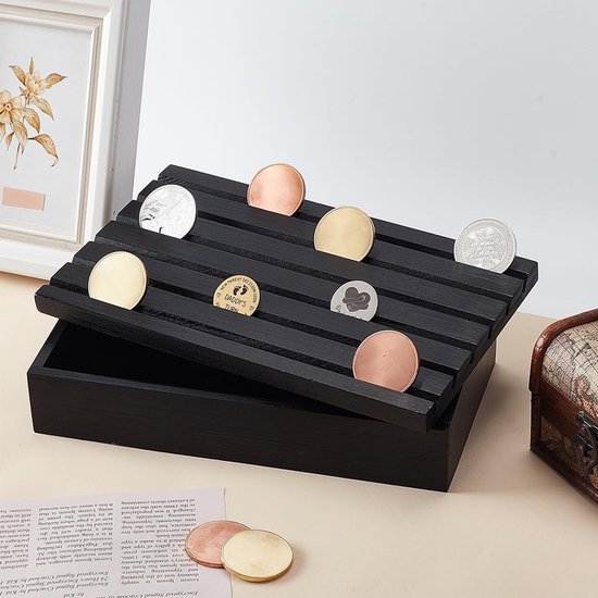 Houten Vitrine voor Verzamelmunten met 6 Rijen - Tafelmodel — afbeelding 3