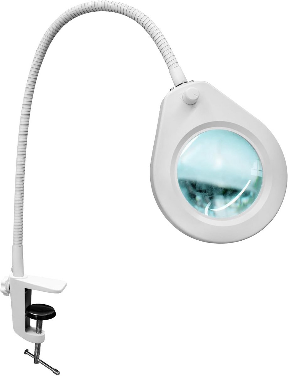 Flexibele Vergrootlamp met Klem en 5x Vergroting - Dimbaar LED Licht voor Hobby en Precisiewerk