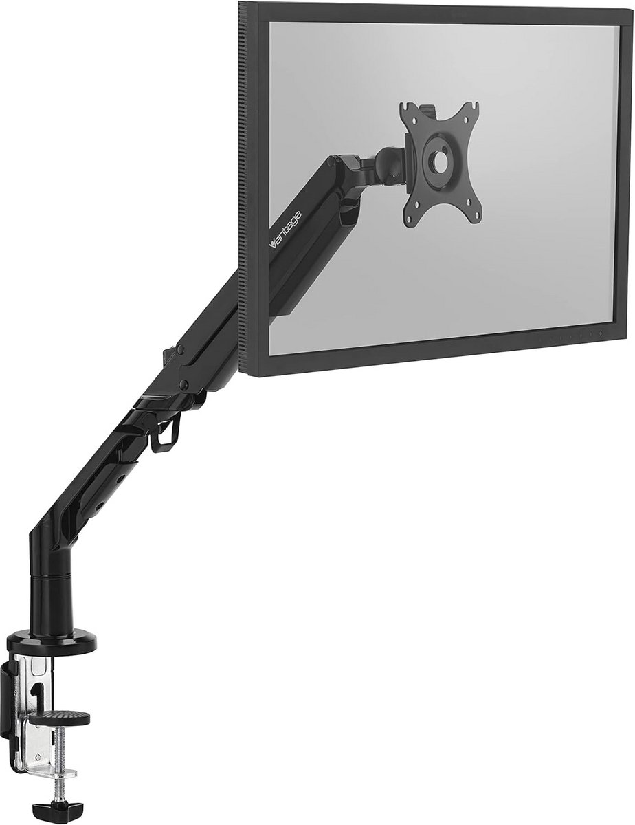 Ergonomische Monitorarm Zwart met Gasveer voor VESA 75/100 (17-36 inch)