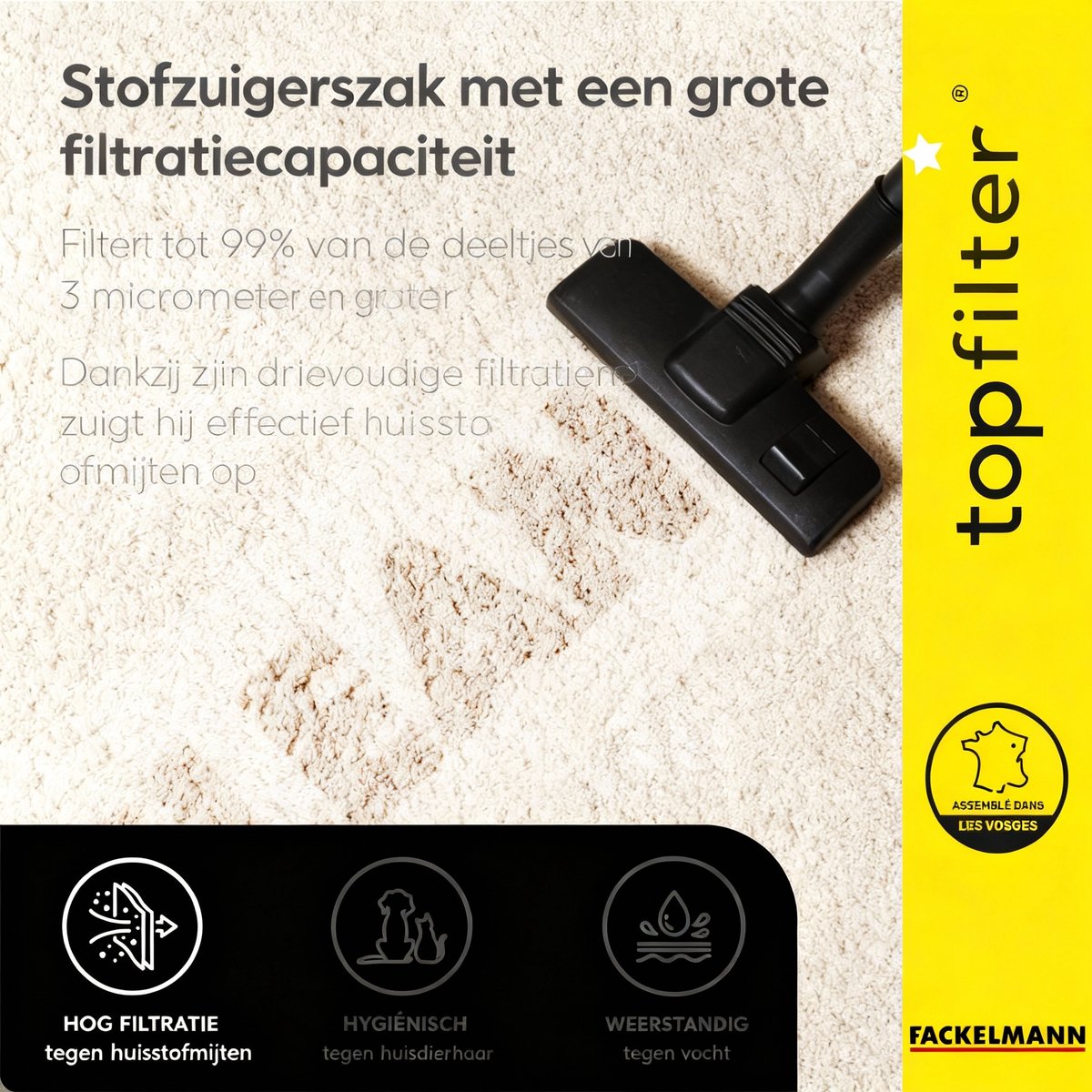 Set van 2 stofzuigerzakken voor Rowenta industrieel TopFilter Premium