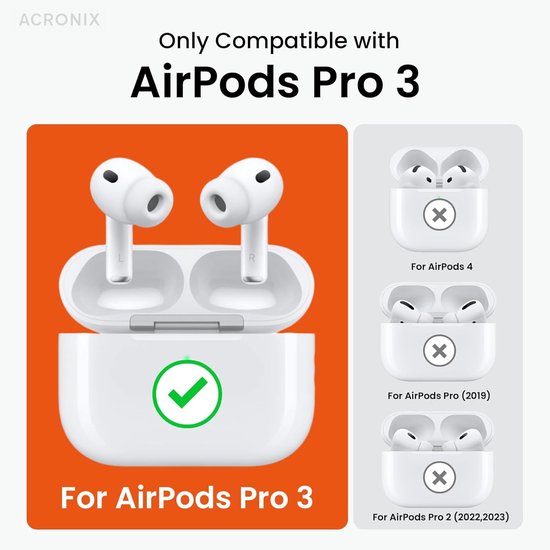 Compatibel met AirPods Pro 3 Hoes (2025), Transparante Schokbestendige Beschermhoes met Anti-Verloren Vergrendelingsclip Stand, Zachte TPU Heldere Airpods Pro 3e Generatie Hoes met van compatibel — afbeelding 4