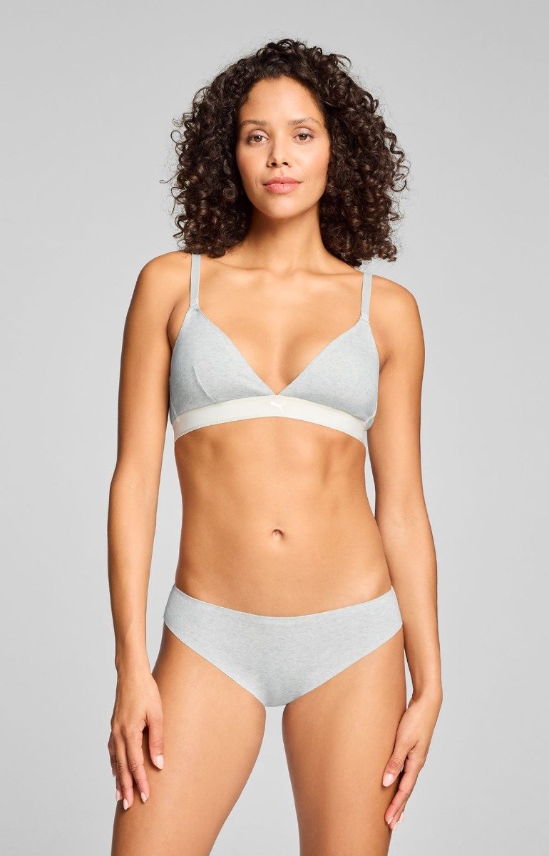 Puma - Dames - Briefs - Invisible Cotton - 2-pack - Light Grey Melange - Maat S