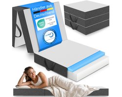 ELONEO Visco-Elastisch Schuim Opvouwbaar Matras - 90x200 cm, 15 cm Extra Dikke Vouwmatras, Wasbare Hoes, Multifunctioneel Logeerbed, Reismatras, Logeermatras, Opvouwbaar Bed, Poef, Zitje en Futon