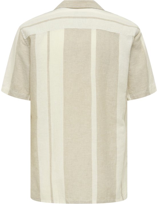 Leif Nelson LN3860 Linnen overhemd voor heren, korte mouwen, zomer-T-shirt, opstaande kraag, linnen, katoen, vrijetijdshemd, slimfit, korte mouwen, basic shirt met lange mouwen, vrije tijd, sweater