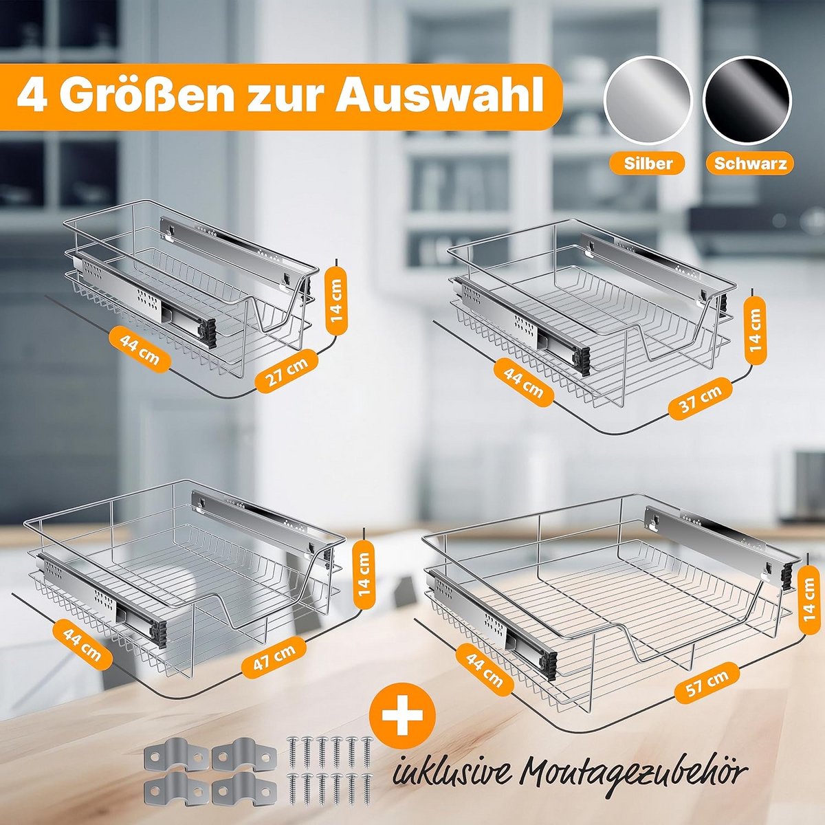 Uittrekbare Keukenkast Lade - Volledig Uittrekbare Korf voor Orde in Keuken en Kast — cadeau in Cadeau-ideeën - foto 5