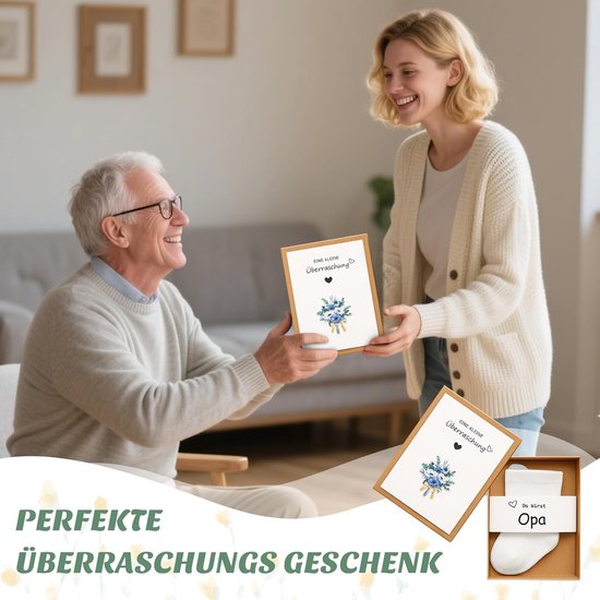 Zwangerschapsaankondiging Cadeau met Babysokjes voor Wordt Opa, Oma of Papa van Merkloos — afbeelding 2