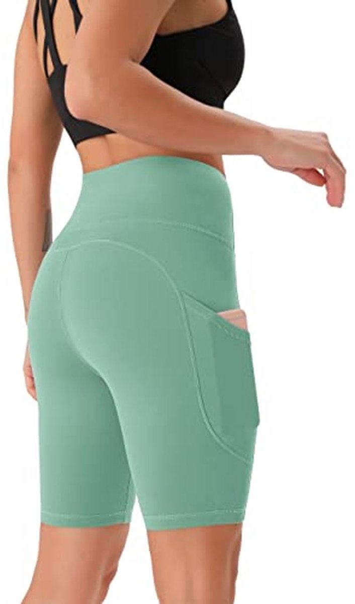 Hoge Taille Trainingsshorts voor Dames met Verborgen Zakken — afbeelding 2