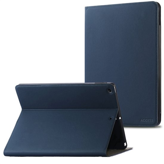 Accezz Tablet Hoes - Geschikt voor Apple iPad 9/8/7 10.2 inch (9e generatie 2021 / 8e generatie 2020 / 7e generatie 2019) - Classic Tablet Case - Donkerblauw