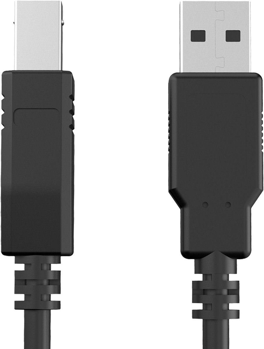 Force Case, USB-B naar USB-A 2.0 Printerkabel - Mannelijk/Mannelijk - 1.5m, Zwart