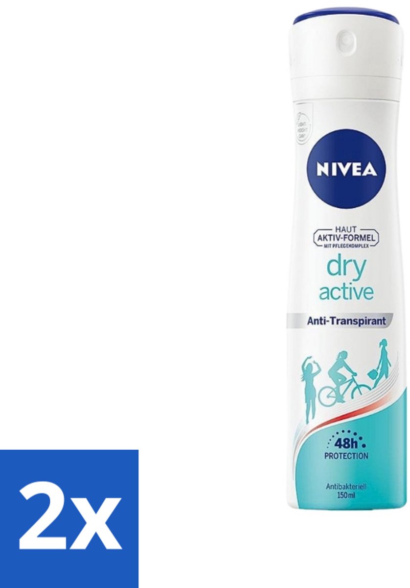 2 x Nivea - Deodorant - Dry Fresh Anti-Transpirant Spray - 150 ml - Anti-transpirant Spray - 48 Uur Bescherming - Droge Huid - Fris Gevoel - Zweetbestendig