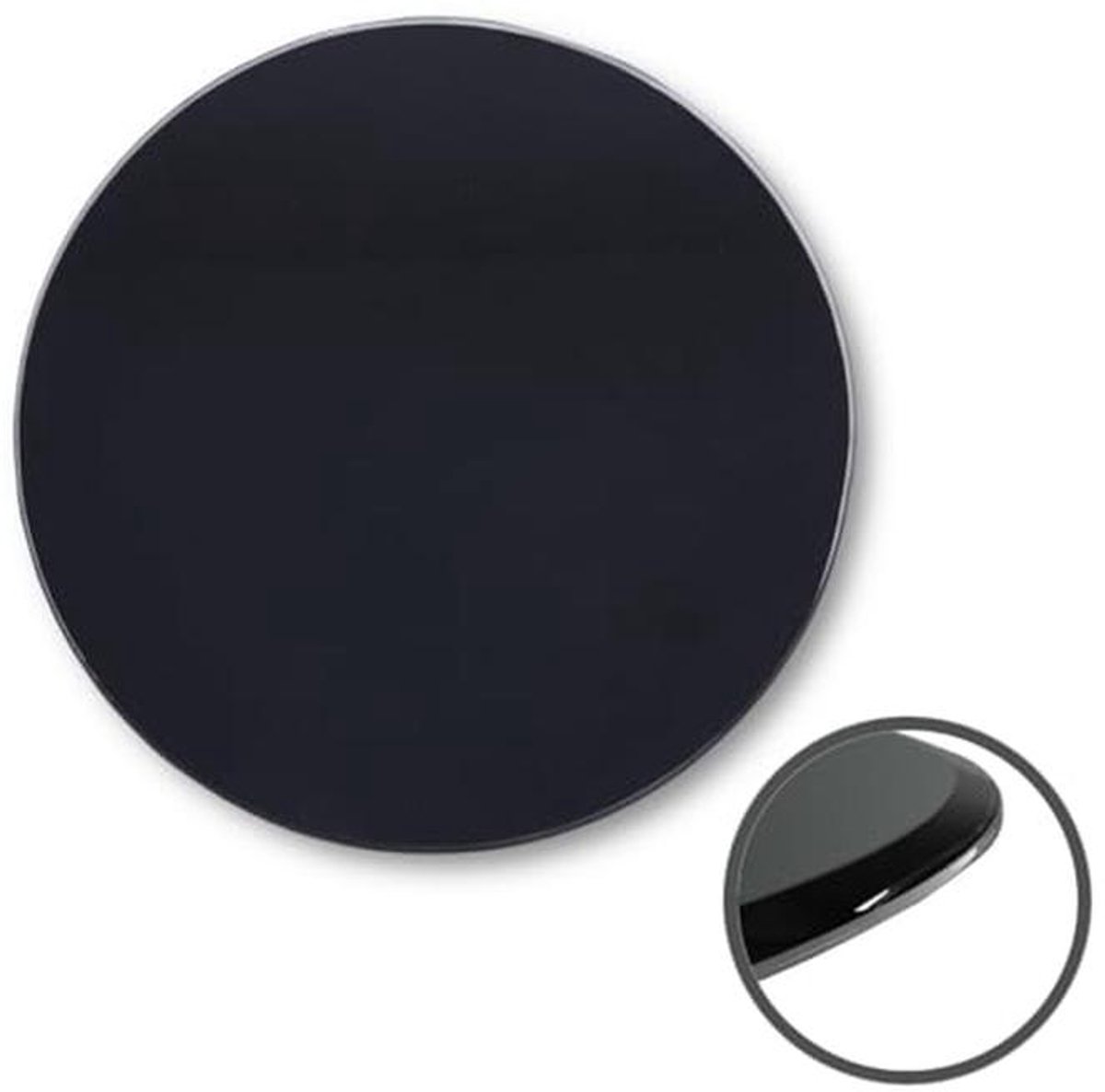 Ronde Zwarte Glasplaat 90cm - Veilig ESG Glas voor Vloer en Open Haard