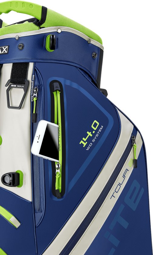 Big Max Dri Lite Hybrid Tour 2 - Waterwerende Golftas - Standbag - Navy Lime van Merkloos — afbeelding 5