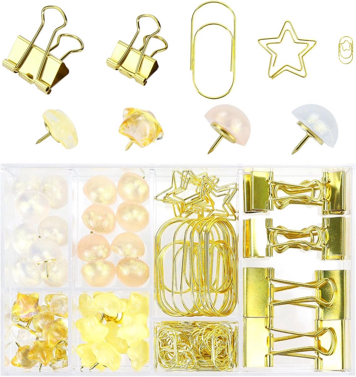 Grote Set Binderclips, Klemmen en Prikspelden (118 Delen) - Ideaal voor Kantoor & School