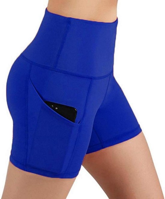 Korte Yogashorts Dames met Hoge Taille en Zakken - Anti-wrijving voor Yoga, Hardlopen en Fitness — afbeelding 2