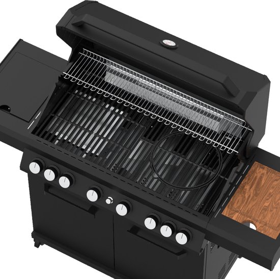 Grill Guru Burner 6 - Gasbarbecue - 4x hoofdbrander - 2x infrarood - 1x zijbrander - 1x achterbrander -Zwart van Merkloos — afbeelding 2