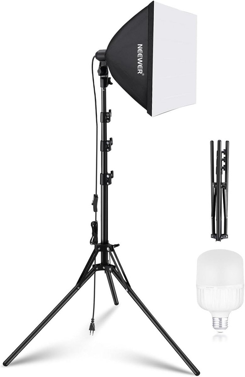Softbox Verlichtingsset 40x40cm met LED Lamp en Statief voor Fotografie en Video
