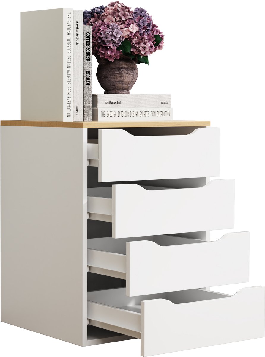 Houten nachtkastje Bijzettafel Lade Console Nachtkastje Malira M