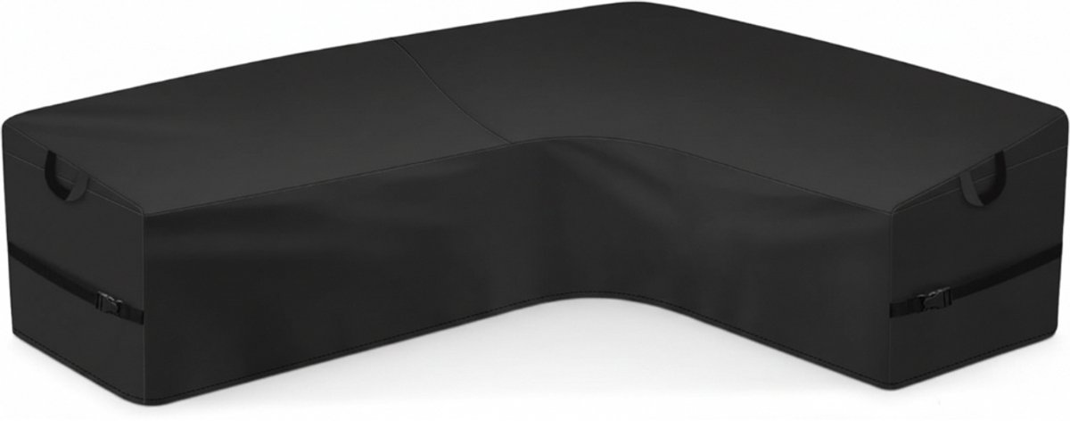 Famanu L-vormige tuinmeubelhoes - 280 cm lang x 215 cm breed x 80 cm hoog - gemaakt van duurzaam 600D materiaal - waterdicht en geschikt voor bescherming van buitenmeubilair bij regen en zonlicht