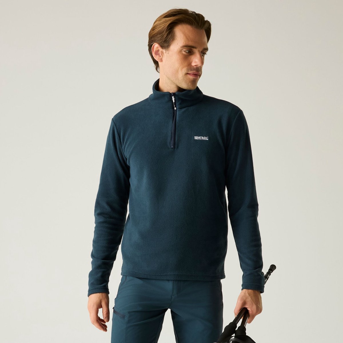 Thompson lichtgewicht fleece wandelvest met halve rits voor heren Blauw