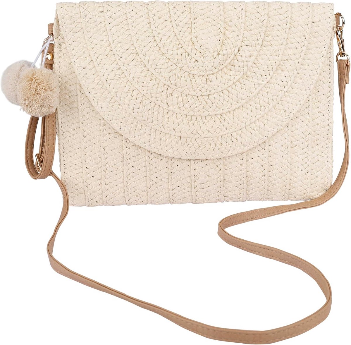 Boho Geweven Stro Clutch Portemonnee voor Dames - Luxe Feest- en Bruidstas
