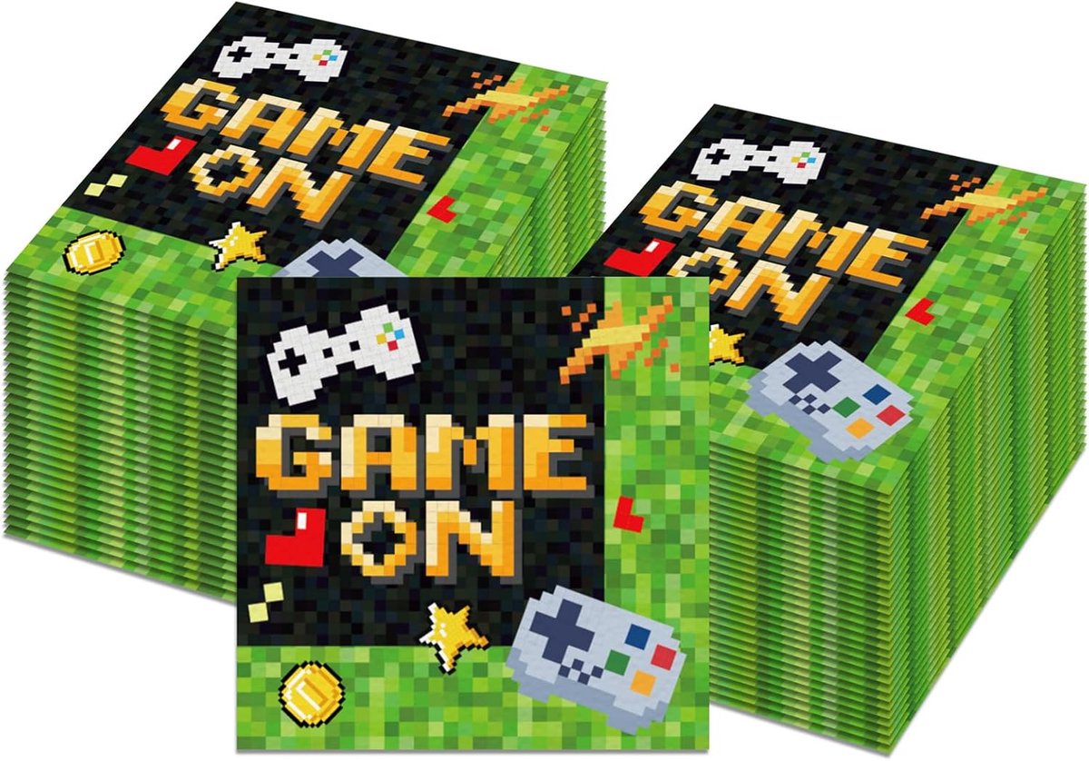 20 stuks Pixel Game servetten - feestartikelen - tafeldecoratie