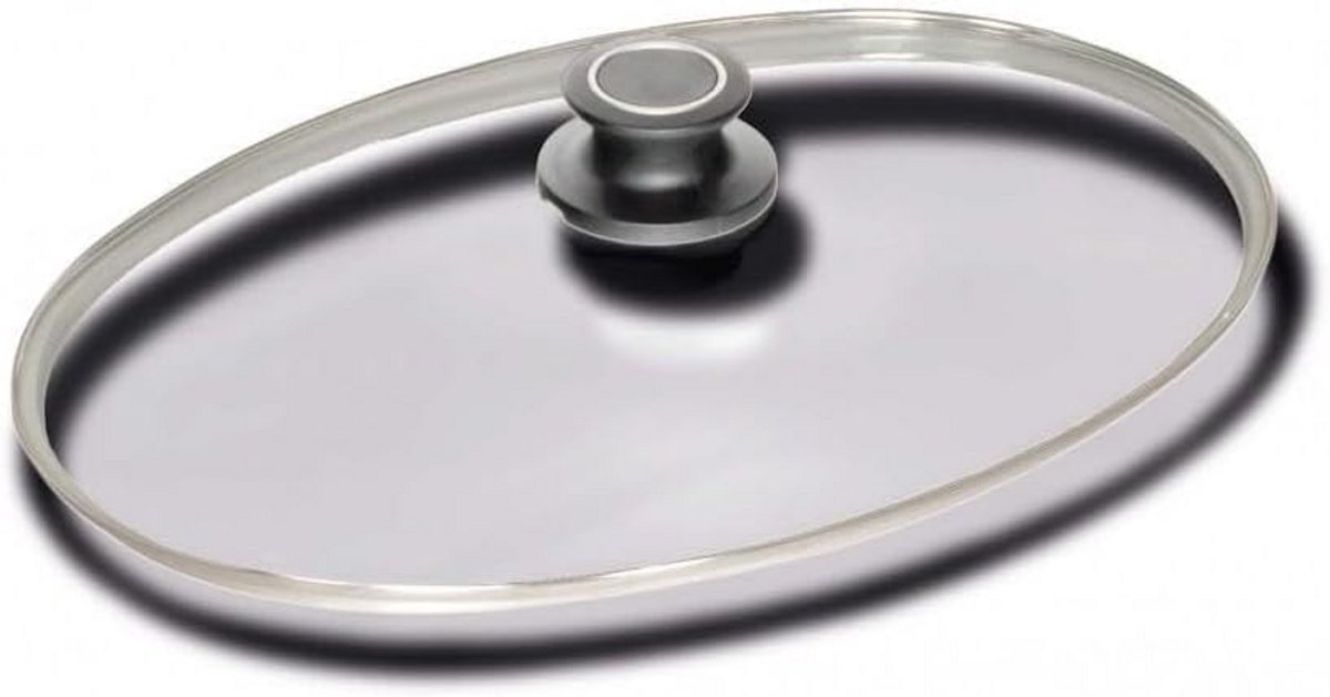 Ovaal Glazen Deksel Ovenbestendig met Knop voor Vispan 41x27 cm