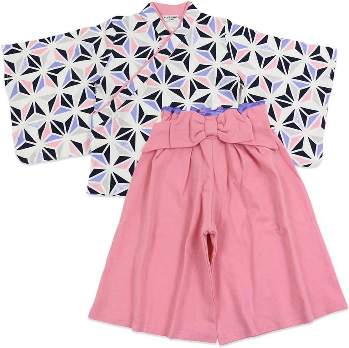 Japanse Stijl Kimono Romper voor Baby en Meisjes, Witte Hakama Set