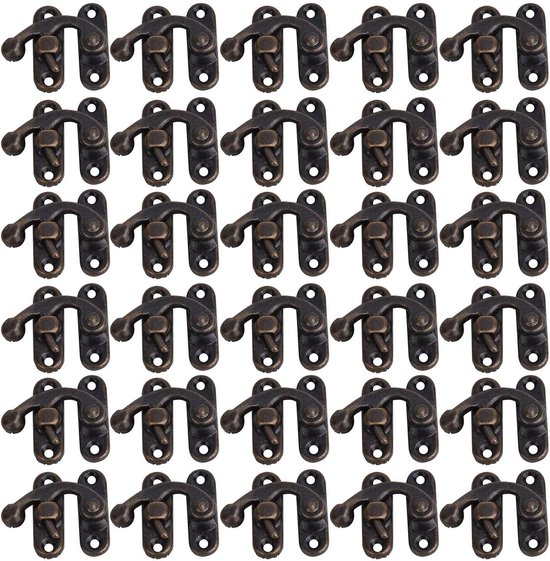 12 stuks antiek messing decoratieve grendel sieraden houten kist wijncadeau sluiting met schroeven voor schuifregelaars kisten dozen blikjes (brons/linkse haak 12 stuks antiek messing decoratieve grendel sieraden houten kist wijncadeau sluiting met schroeven voor schuifregelaars kisten dozen blikjes (brons/linkse haak