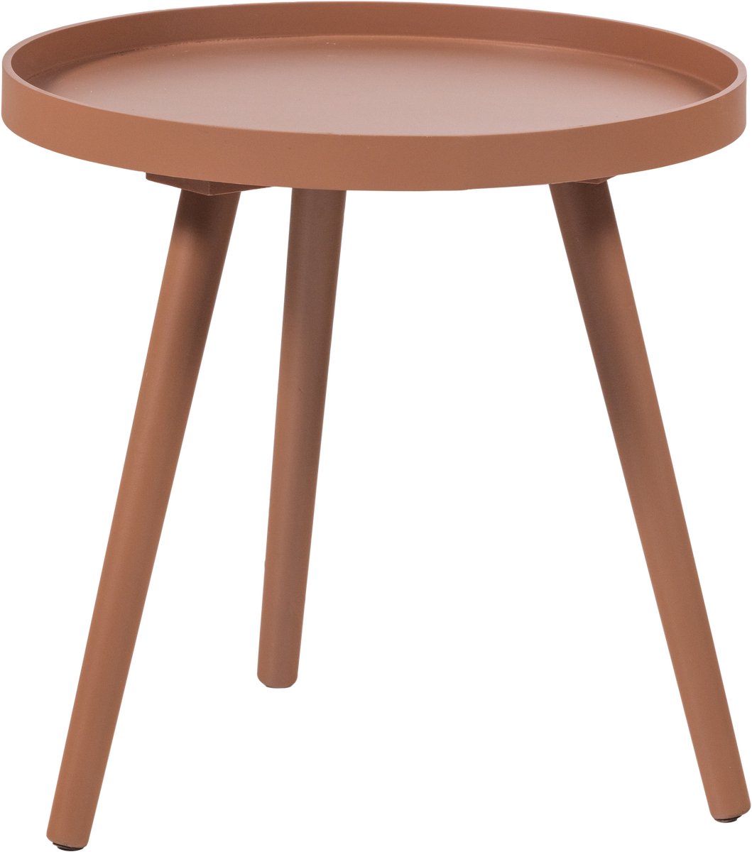 WOOOD sasha bijzettafel ø 40 cm - hout - oudroze - 41x41x40.5 cm
