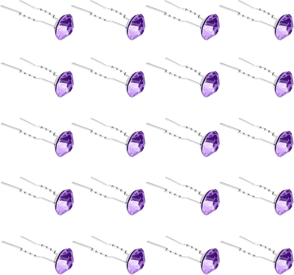 20x Paarse Strass Haarspeldjes Bruiloft Bruids Haaraccessoires Kristal