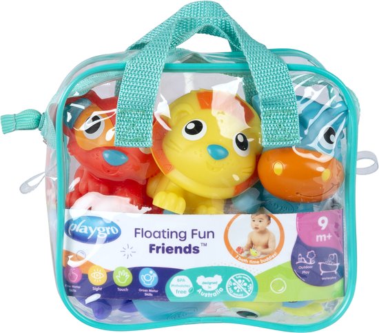 Playgro Badspeelgoed - Floating Fun Friends - ensemble cadeau de bain - Sans moisissures - Badspeelgoed - jouets aquatiques bébé - Jouets aquatiques tout-petits - Jouets bébé - Jouets aquatiques - Sans BPA