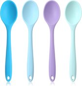 Set van 4 Siliconen Lepels voor de Eerste Fase van de Baby